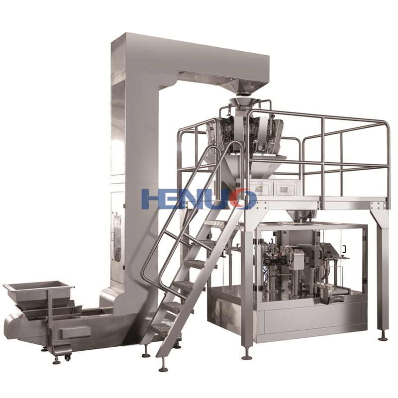 Rotary premade pouch packing machine for granules