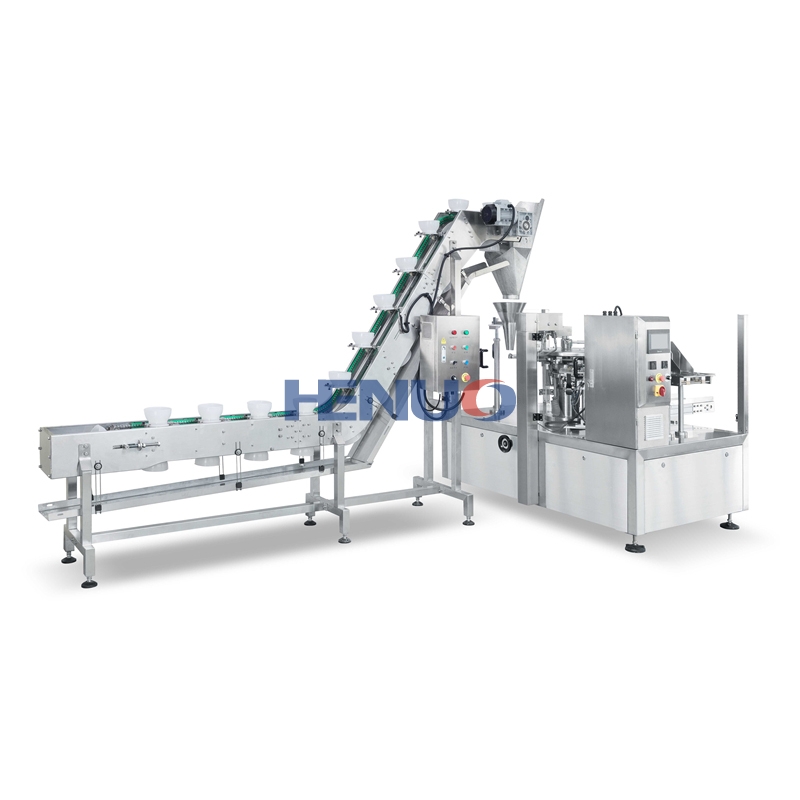 Rotary double-filling pouch packing machine