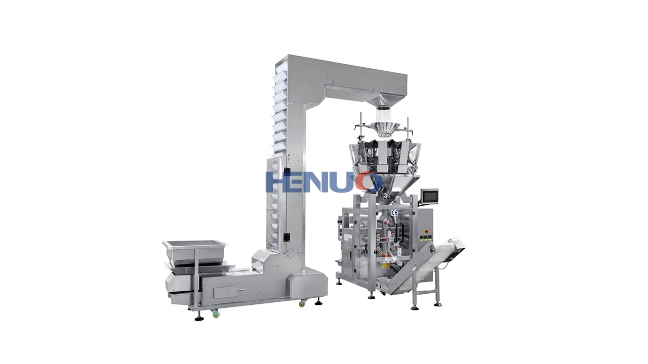 Integrated weighing packing machine for nuts