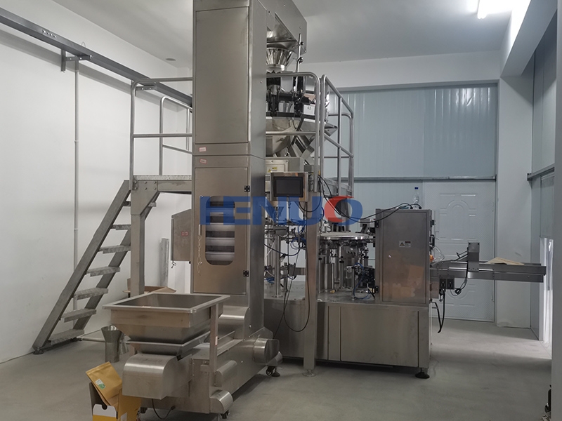 Premade pouch packing line for granules